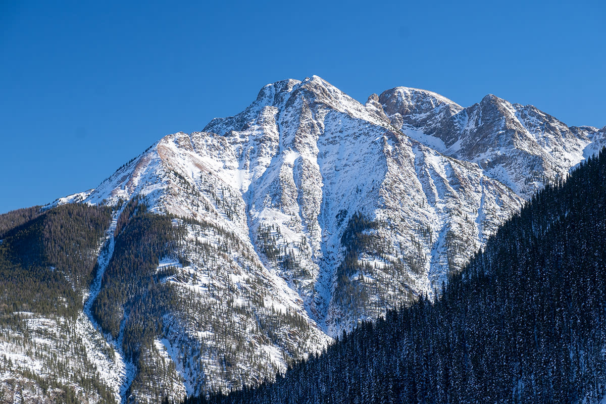 North Twilight Peak at Coal Bank Pass During Winter