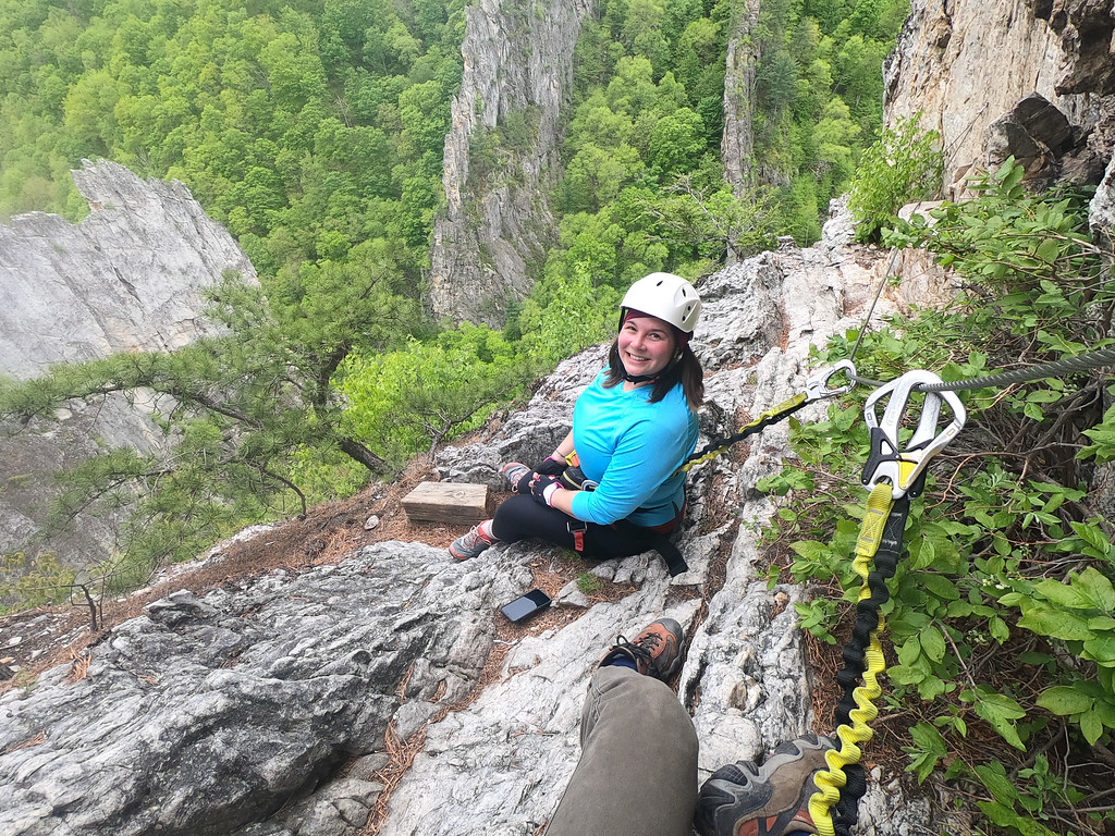 Amanda on a via ferrata