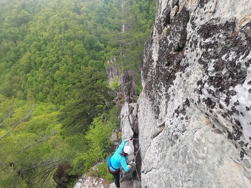 Amanda on a via ferrata