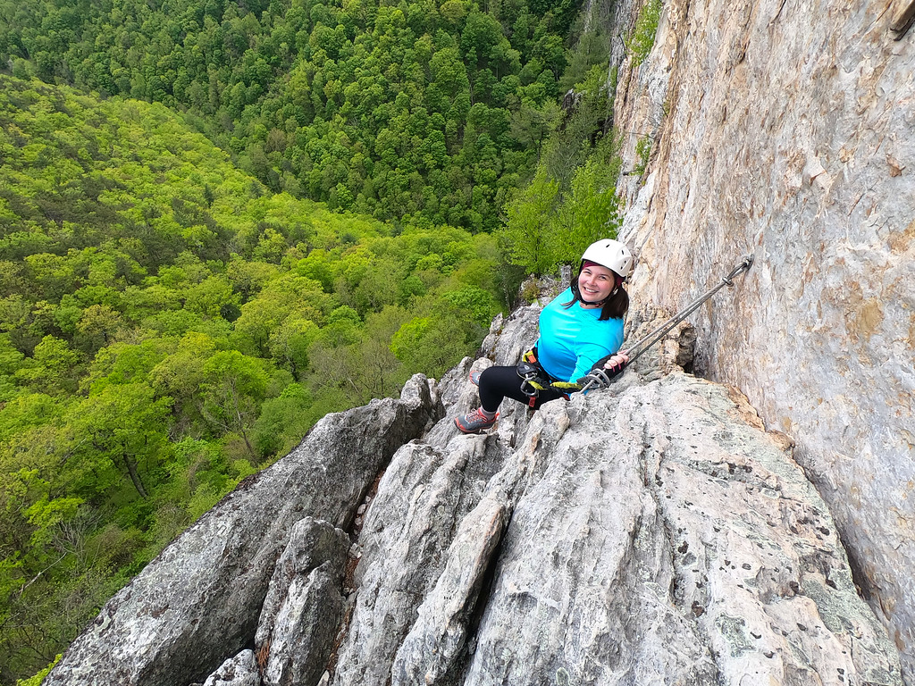 Amanda on a via ferrata