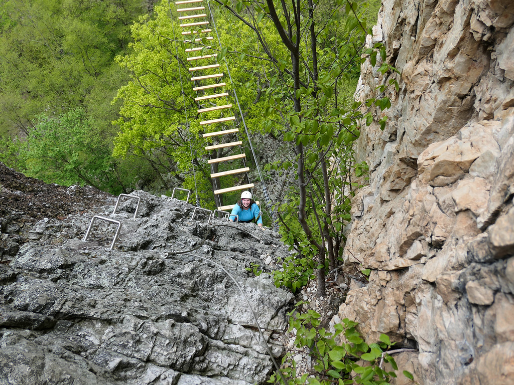 Amanda on a via ferrata