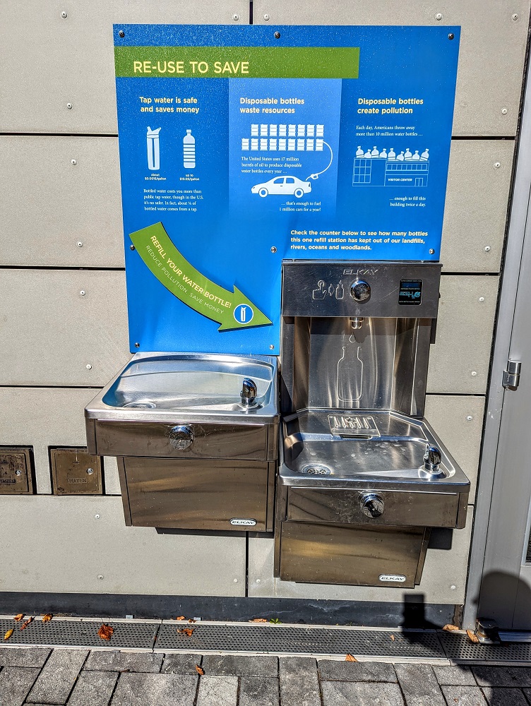 Water bottle refilling station