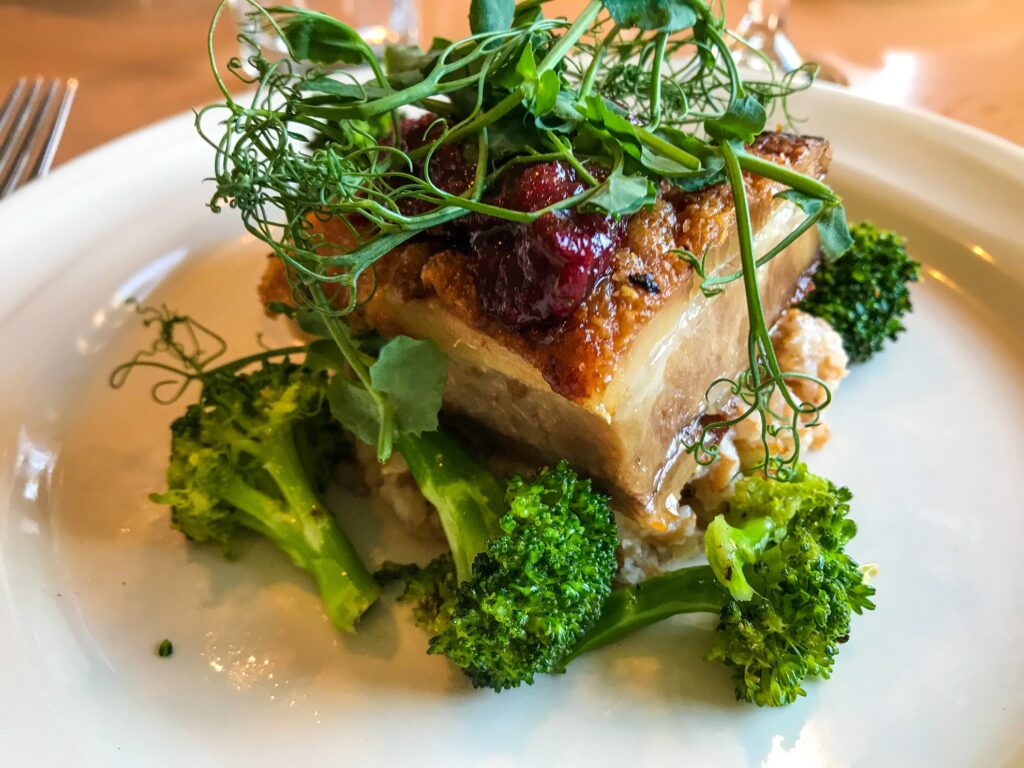 A delicious dinner entree aboard the UnCruise boat.