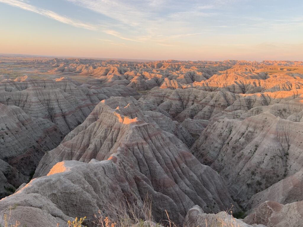 Sunrise in Badlands National Park at Big Badlands Overlook