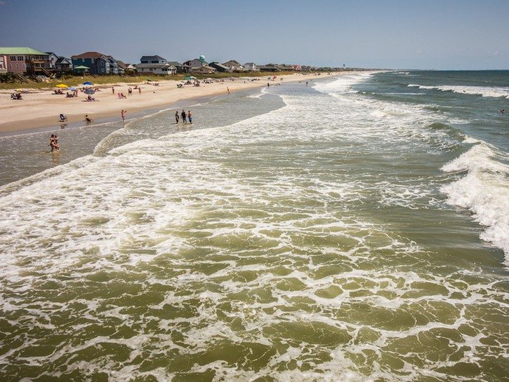 Beach views in Oak Island, North Carolina.