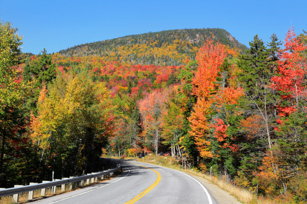 Fall foliage along Kancamagus Highway in New Hampshire.