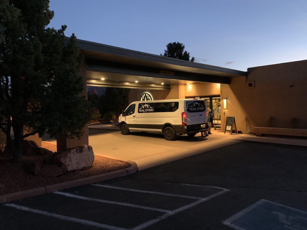 Trail Lovers van for Sedona hike.