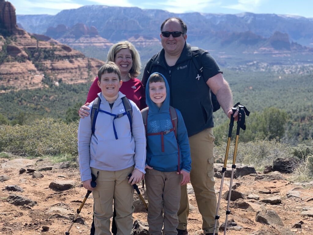 Missy and her family on Sedona hike.