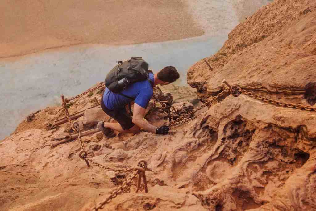 the chains at Mooney Falls