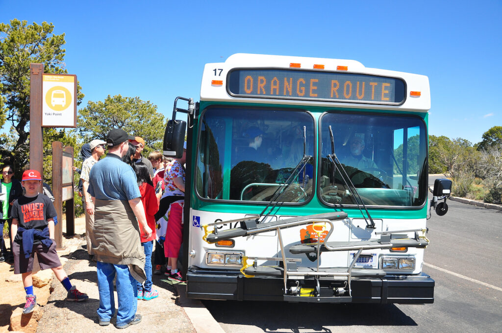 Grand Canyon National Park is the United States' 15th oldest national park. There are free shuttle bus service on the South Rim