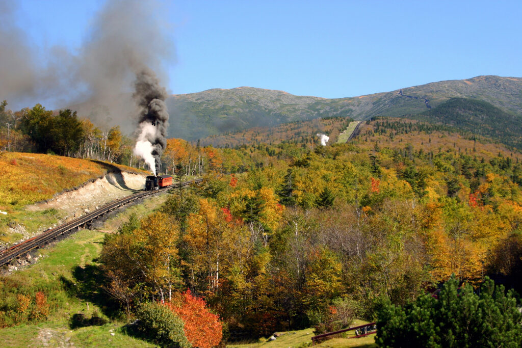 The Mount Washington Cog Railway in New Hampshire.