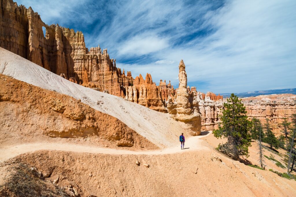 A hiker enjoying Bryce Canyon's trails.