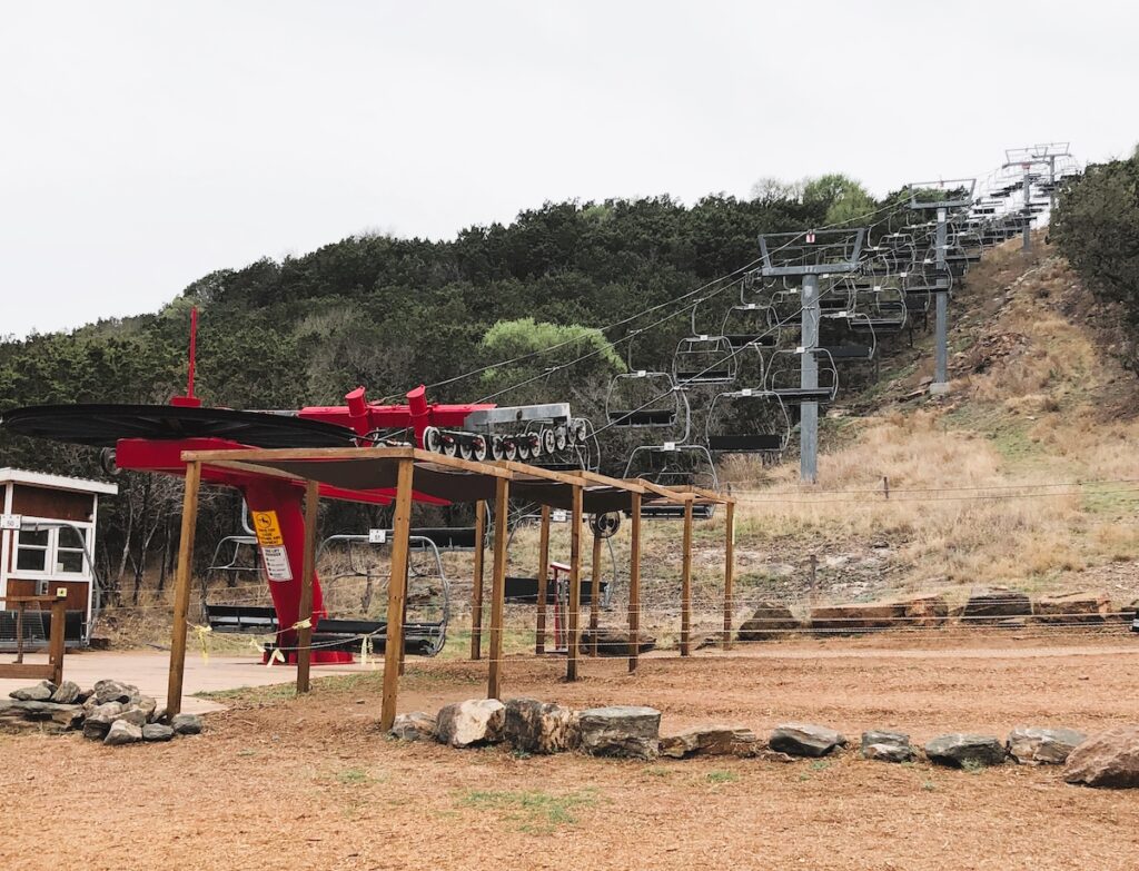 Chairlift at top of Spider Mountain Bike Park