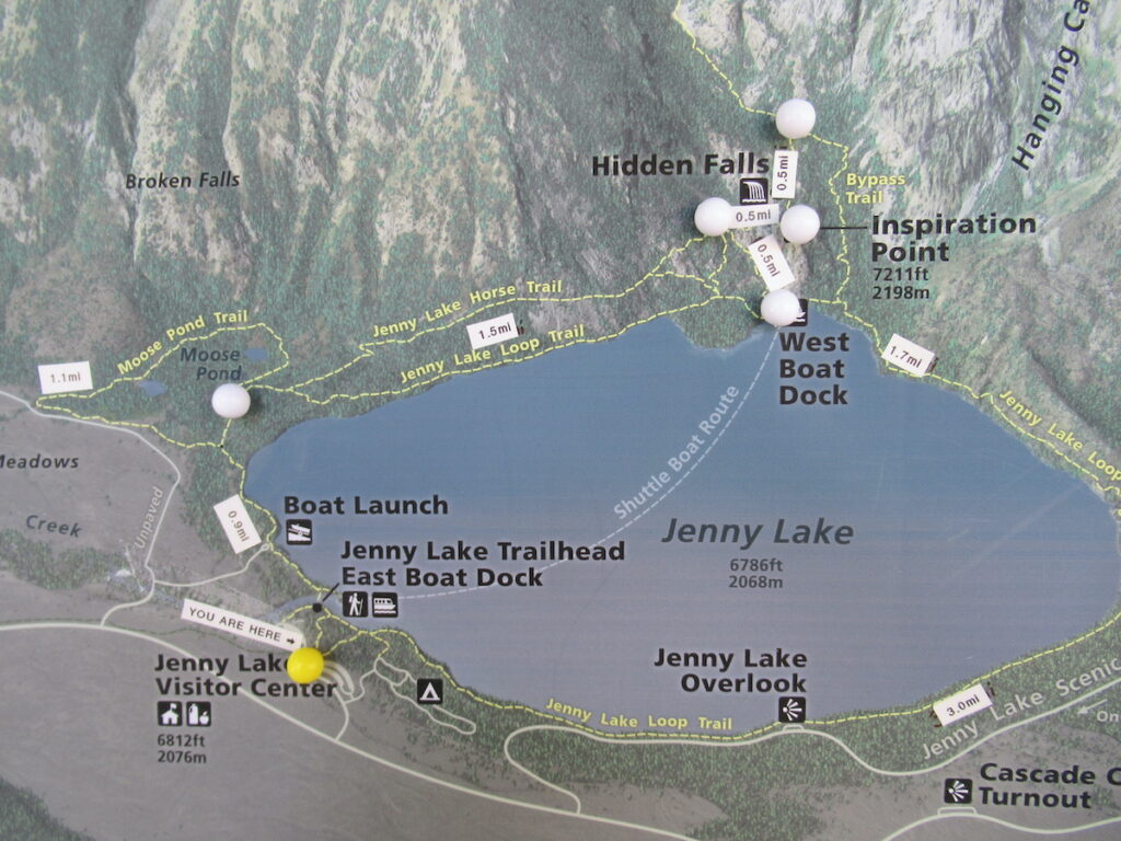 Hiking options at Jenny Lake