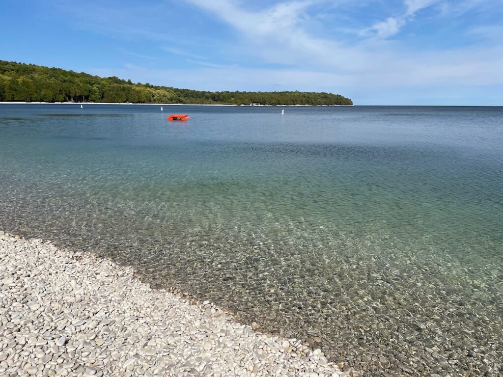 The crystal-clear waters of Schoolhouse Beach, Washington Island