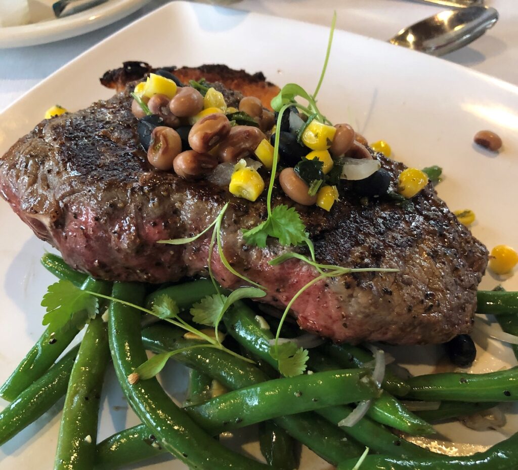 Strip steak at the Overlook Restaurant at Canyon of the Eagles