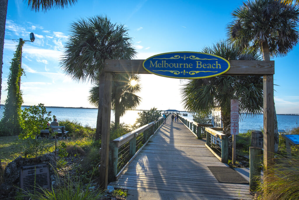 The Melbourne Beach Pier along Florida's Space Coast.