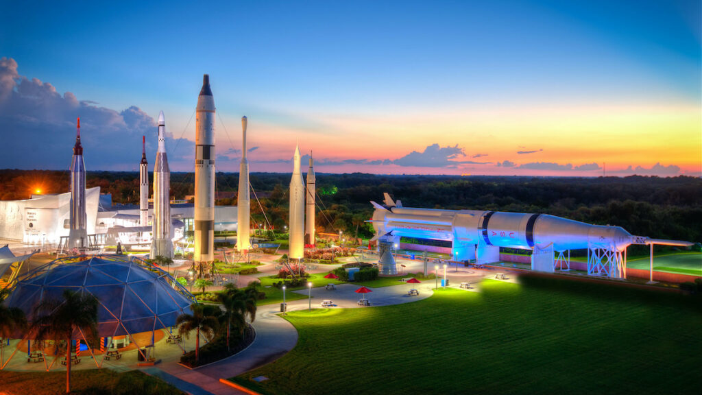 The Rocket Garden at the Kennedy Space Center Visitor Center.