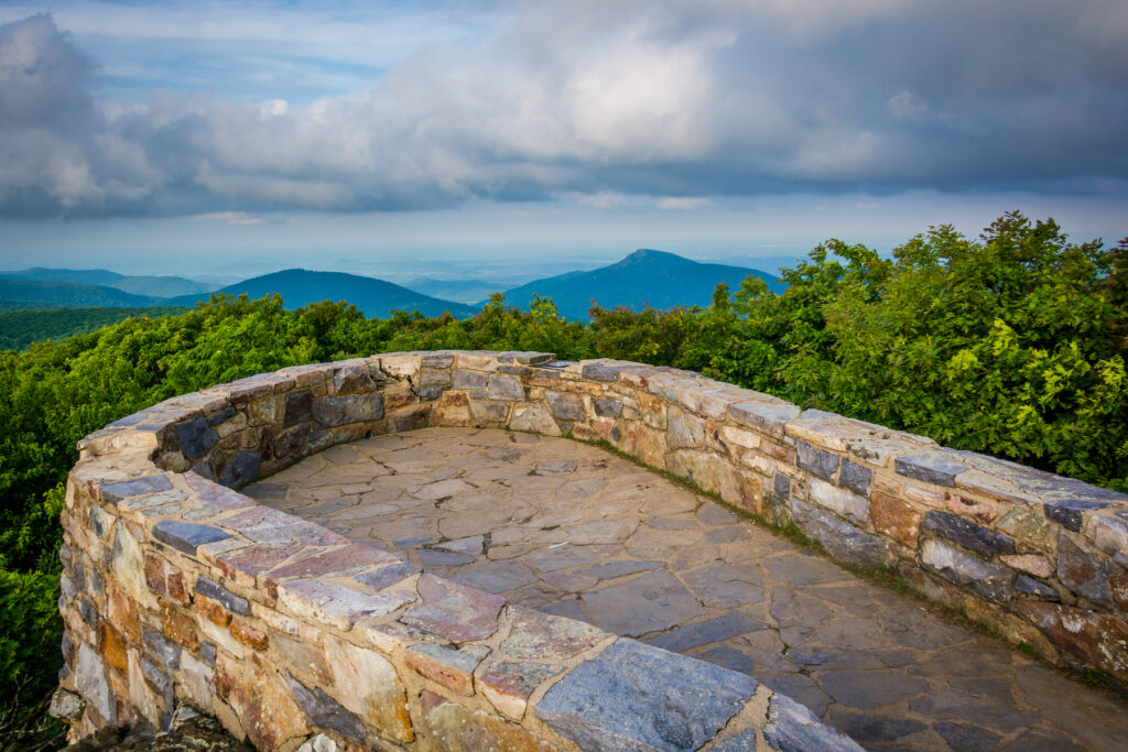 The summit of Hawksbill Mountain in Shenandoah National Park.