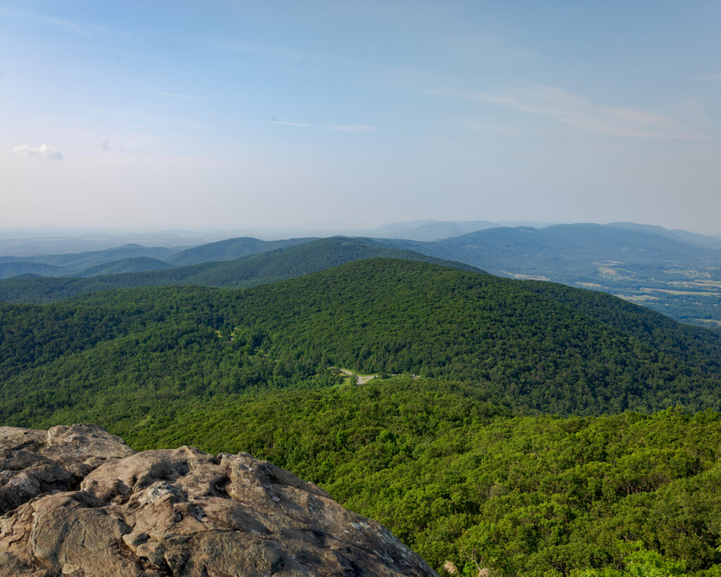 View from the top of the Humpback Rocks Trail.
